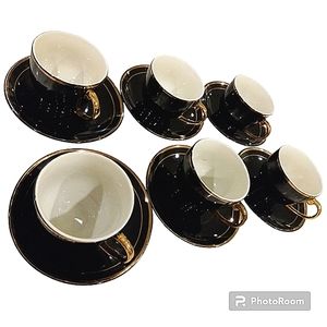 Classic Art Deco Expresso Cup Set Turkish Coffee Drinkware Set Gift Idea Decor